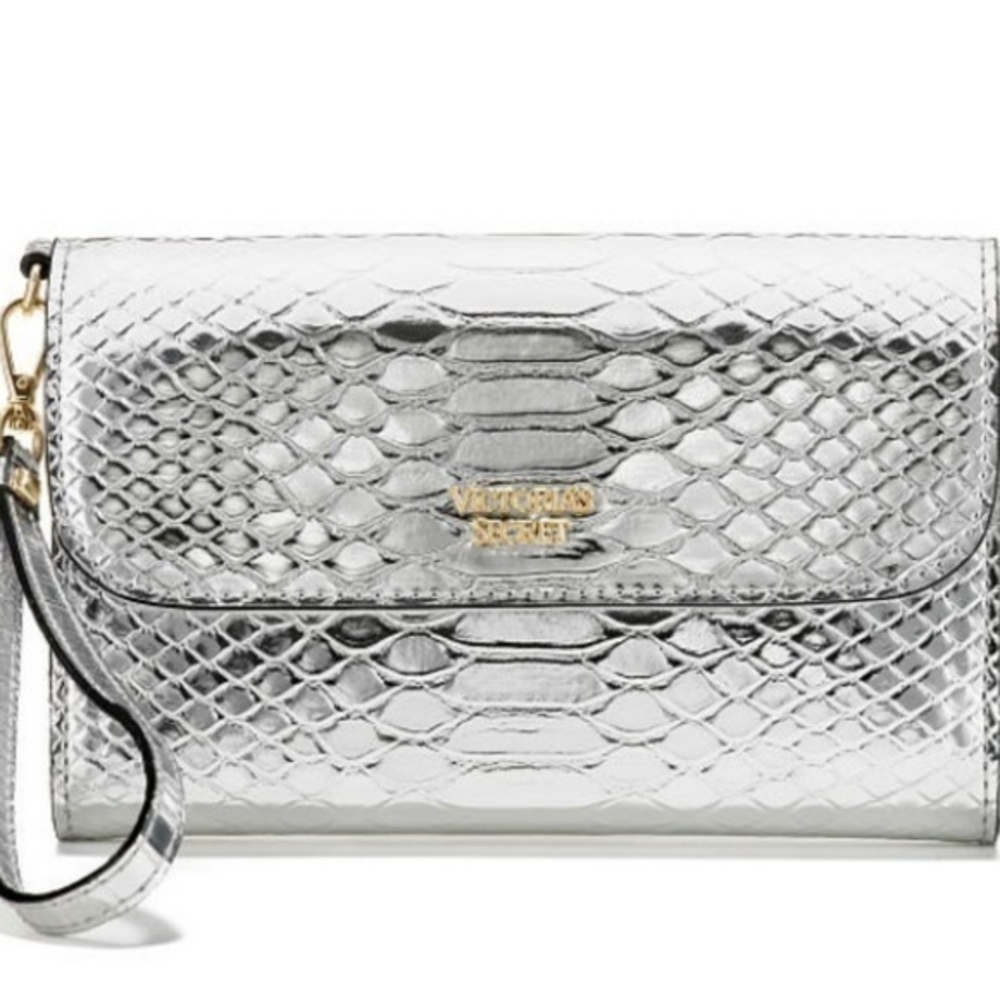 Victorias Secret holiday Wristler Silver Tech Clutch